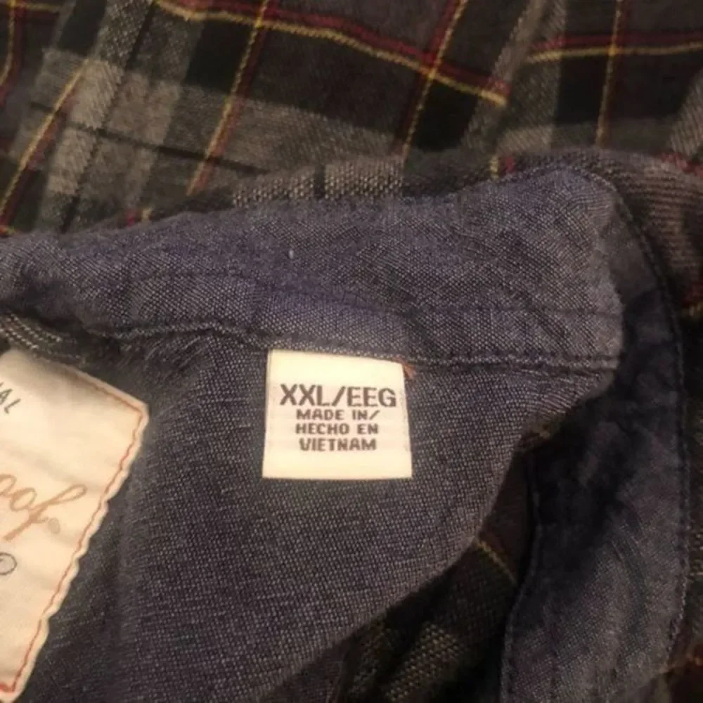 Vintage Plaid Long‎ Sleeve Flannel 2XL
